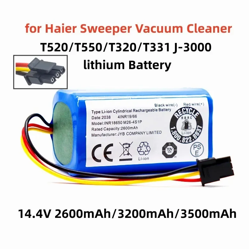 Совершенно новый литий-ионный аккумулятор 14,4 В 2600 мАч/3200 мАч/3500 мАч для телефона Haier пылесос для уборки cleaner T520 T550 T320 T331 J-3000
