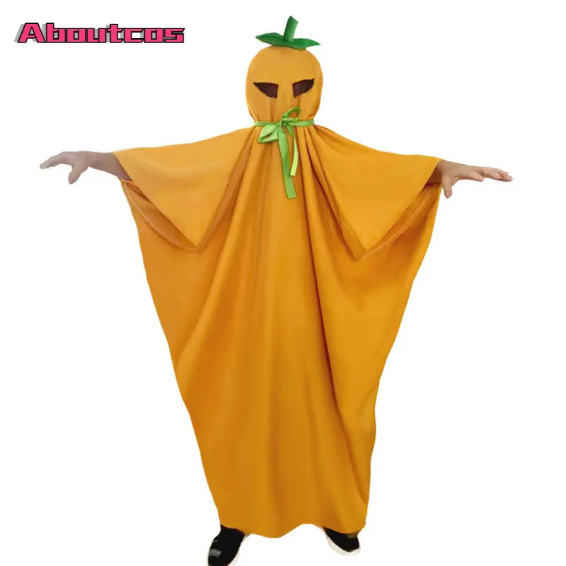 

Aboutcos Children Adult Kids Halloween Cosplay Pumpkin Cloak Holiday Ghost Cosplay Funny Costume Kids Clothing Cloak Robe