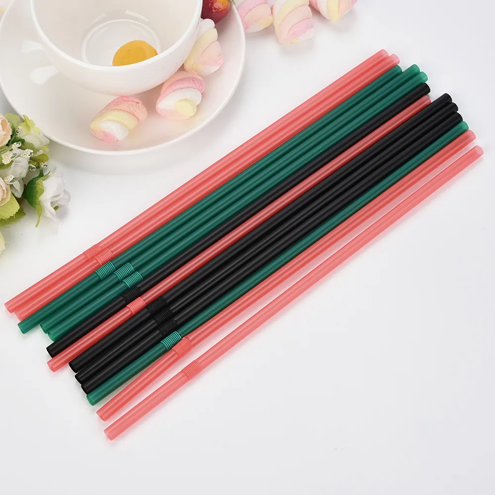 

Tea Straws Drinking Flexible 24CM Long Milk Party 100Pcs Wedding 12 Inch Straws Disposable Long Straws Silicone Straws That Open