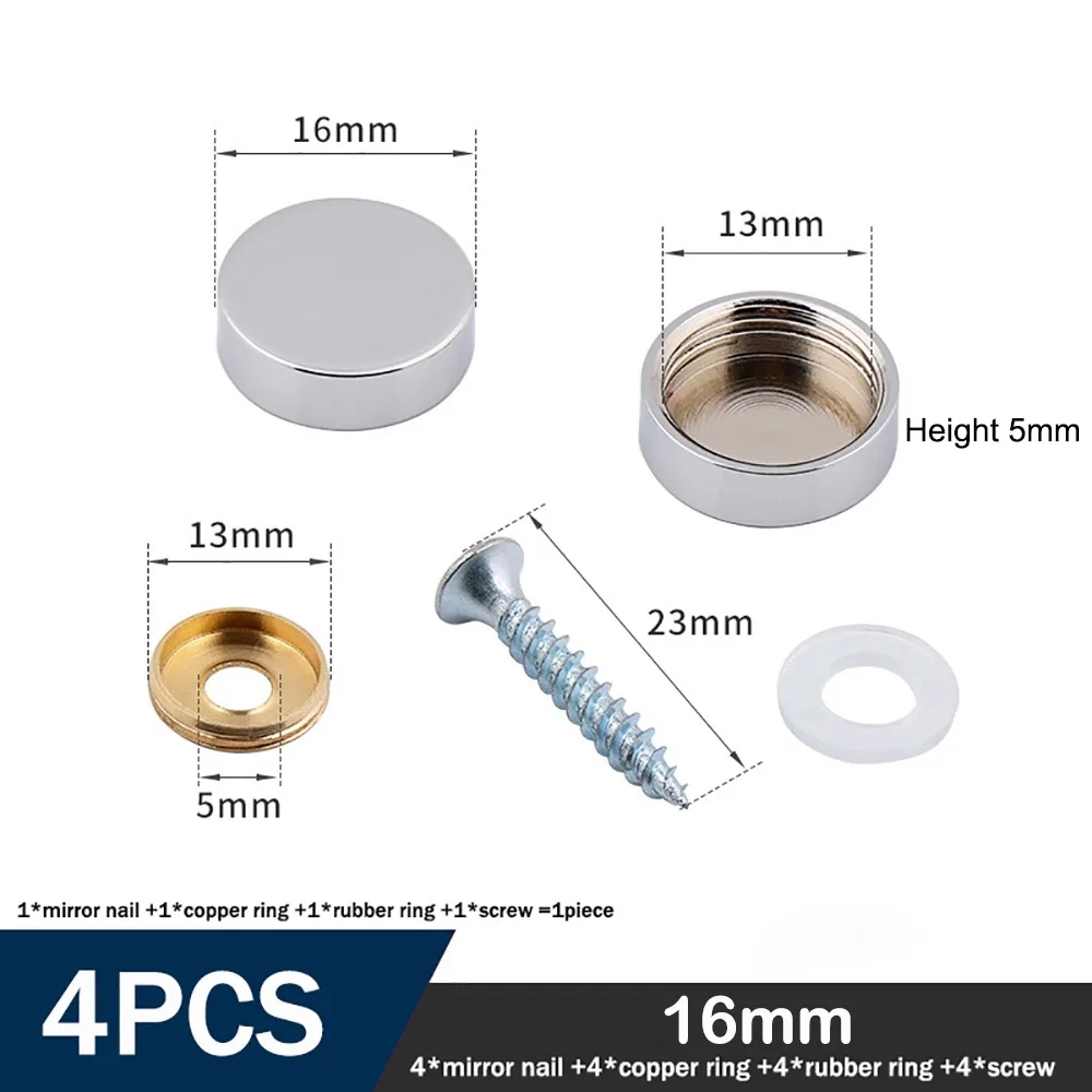

4 шт., медные крепежные винты для декоративного зеркала, крышка, гвозди, крепеж для рекламной доски, чайные столики, шкафы, стеклянная мебель