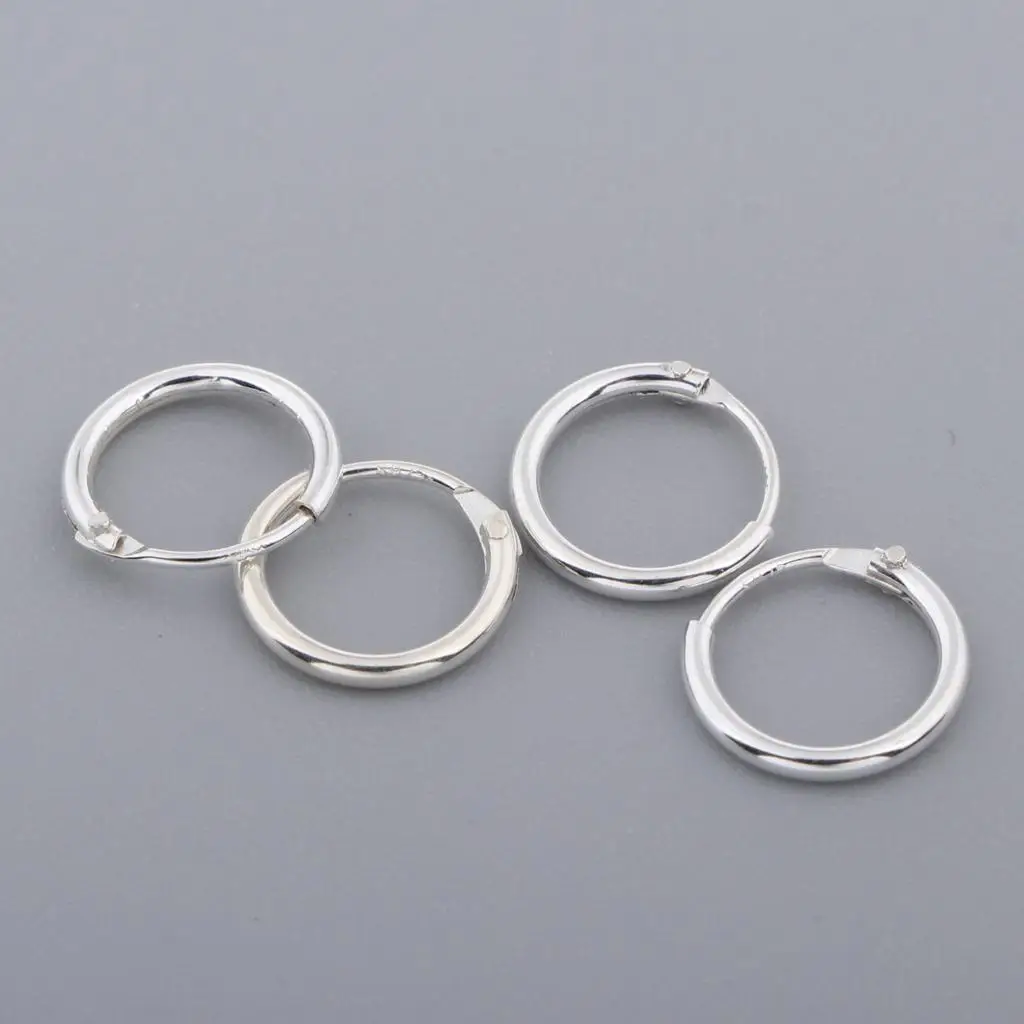 

4Pcs Sterling Round Earring Circle Earrings for Women Girls