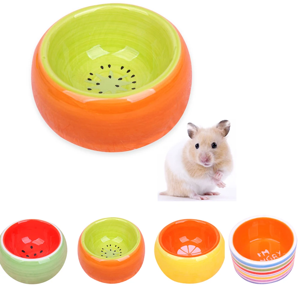 

1PC Cute Fruit Pattern Hamster Ceramic Food Water Snack Feeder for Pets Squirrel Guinea Pig Chinchilla Ferret Rabbit Bowl