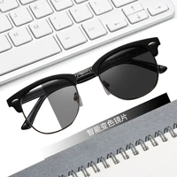fashion anti blue light discoloration flat mirror trend literary glasses frame intelligent color changing glasses