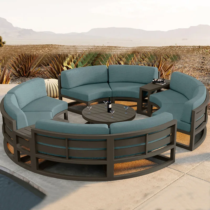 

Outdoor Furniture Sofa Courtyard Villa Garden Outdoor Arc-shaped Leisure
