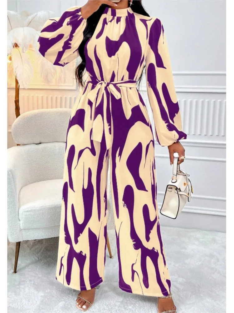 Осенний женский новый модный комбинезон с длинными рукавами и принтом летучая