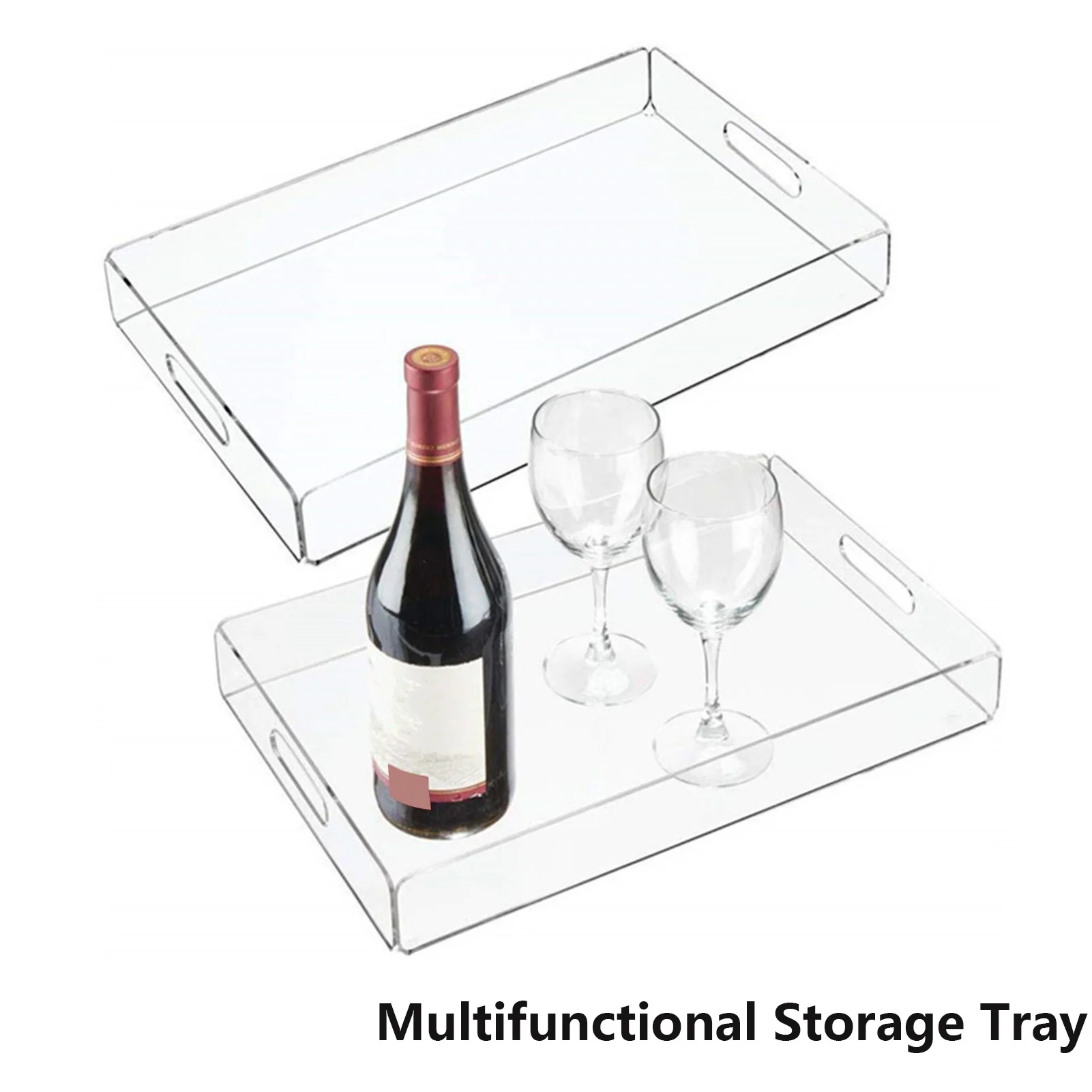 

Tray Jewelry Towel Acrylic Plate Serving Holder Dish Storage Bathroom Fruit Platter Vanity Organizer Coffee Transparent Trays