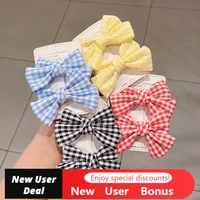 2 pieces of childrens plaid girl hair accessories little girl art small fresh bow hairpin baby bangs hairpin hair accessories
