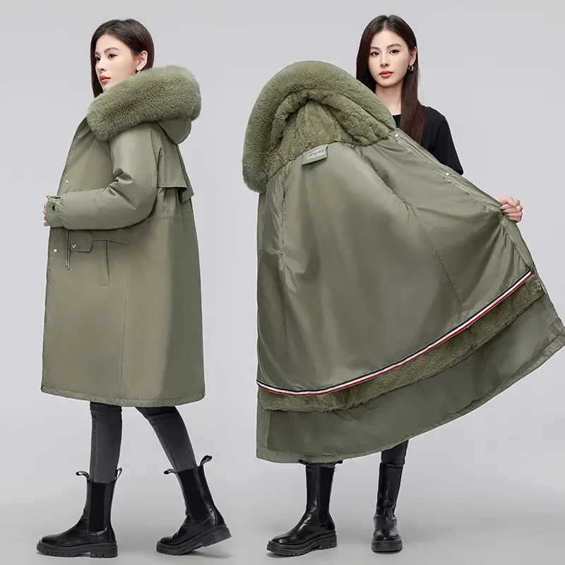 Пальто Pai Overcomes женские парки новинка зимы 2024 длинные пуховые хлопковые пальто
