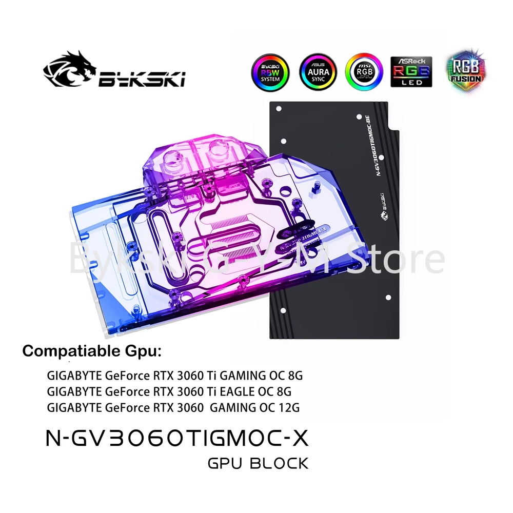 

NEW Bykski GPU Water Block For GIGABYTE Geforce RTX 3060 TI EAGLE/VISION/GAMING OC PRO 8G ,GPU Radiator VGA Cooler