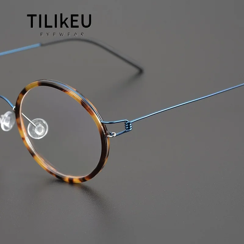 Дания безвинтовая круглая оправа для очков мужчин и женщин сверхлегкие очки в