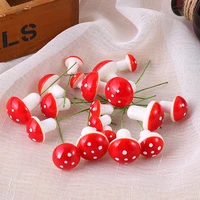50pcs mushroom ornament realistic festive decorative delightful mini red miniature mushroom for party