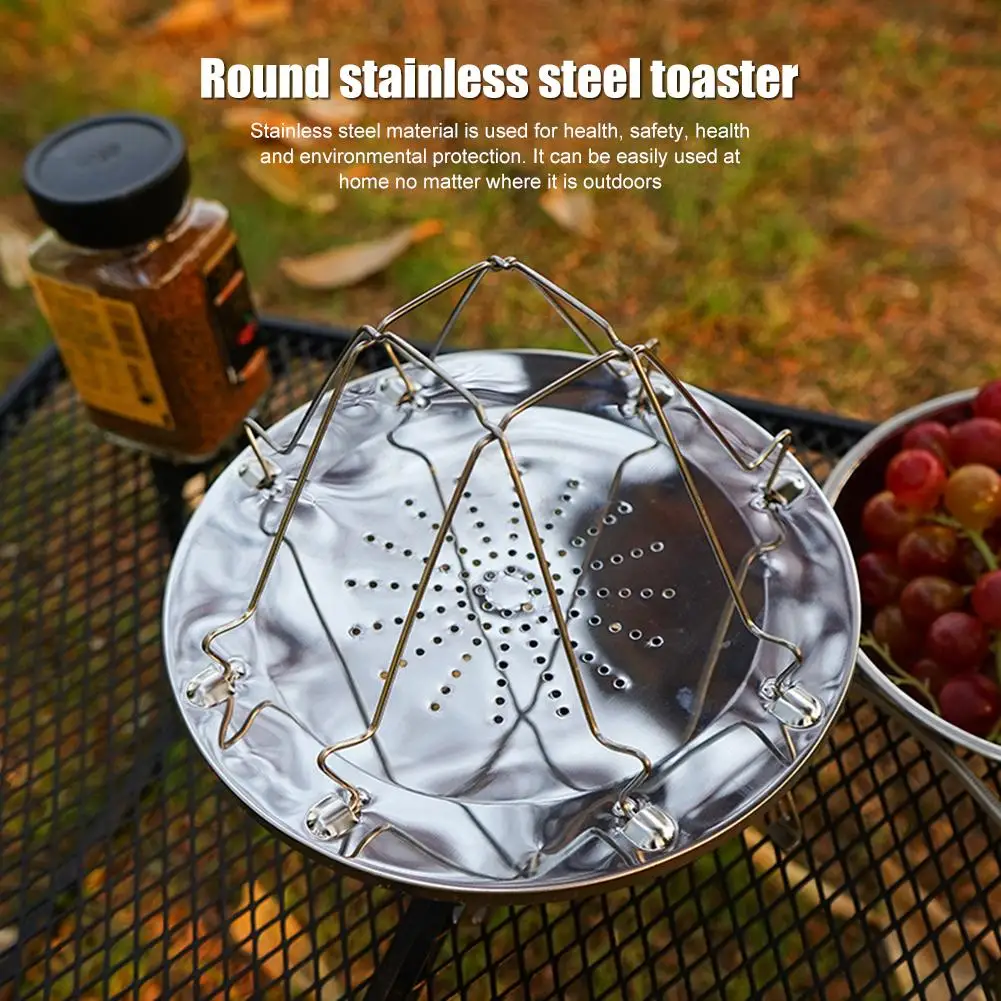 

1PC Outdoor Camping Toaster 4-slice Multifunctional Portable Foldable Stainless Steel Oven Grill For Picnics Outdoor Tools