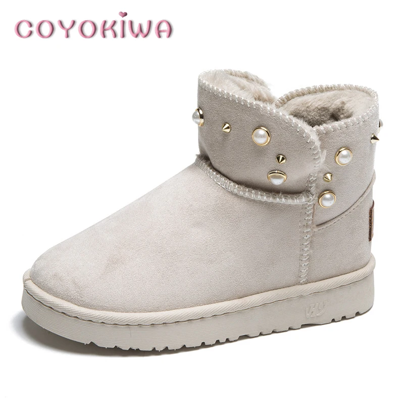 

Big Girls Snow Boots 16 Years Ladies Girls Rivet Ankle Boots Junior Girls Short Warm Winter Shoes Furry 14 Years New Fashion