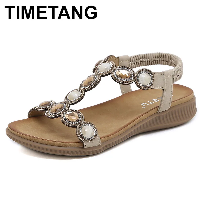 

Сандалии женские на мягкой нескользящей подошве, босоножки на танкетке, пляжные босоножки в богемном стиле, модель 42