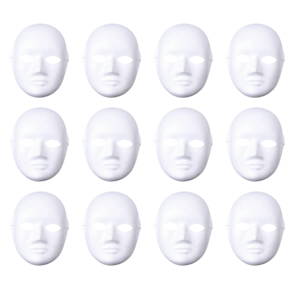 

12 Pcs Crafts Kids Halloween Party Mask Couples Costumes Self Made Size White Miss