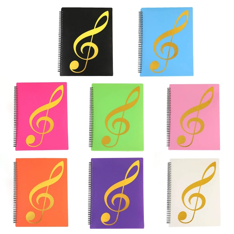 

A4 Music Binder Sheet Music Folder Spiral-Bound File Document Folder 40 Pages for Women Men Student School Office Home