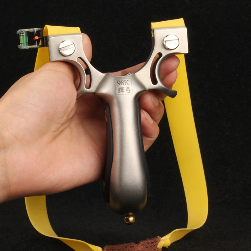 Рогатка из нержавеющей стали 98k с плоской резиновой лентой Встроенная