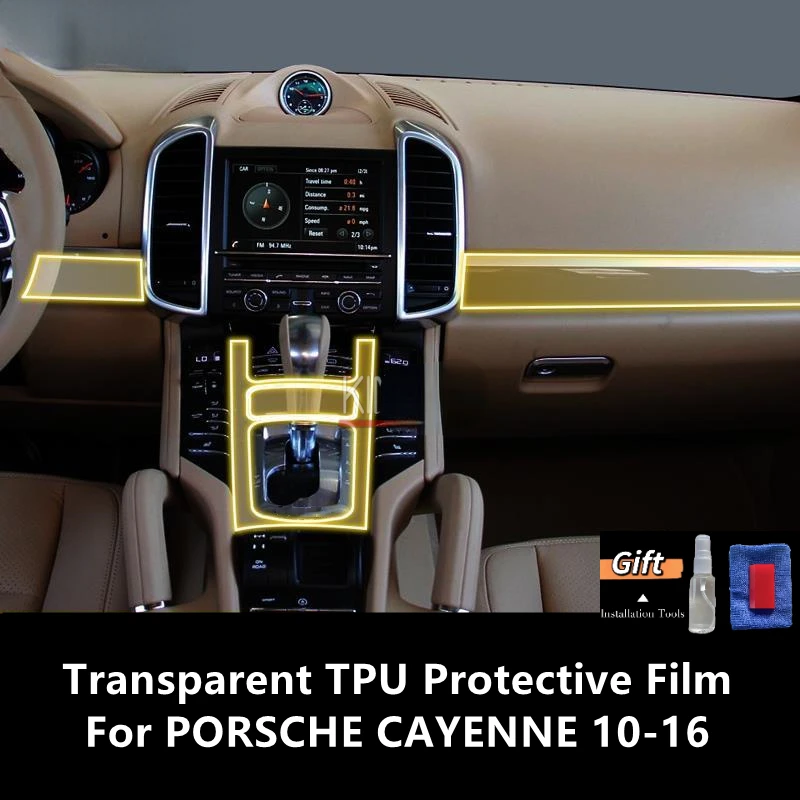 

Центральная консоль для салона автомобиля PORSCHE CAYENNE 10-16, прозрачная фотопленка с защитой от царапин, аксессуары для ремонта