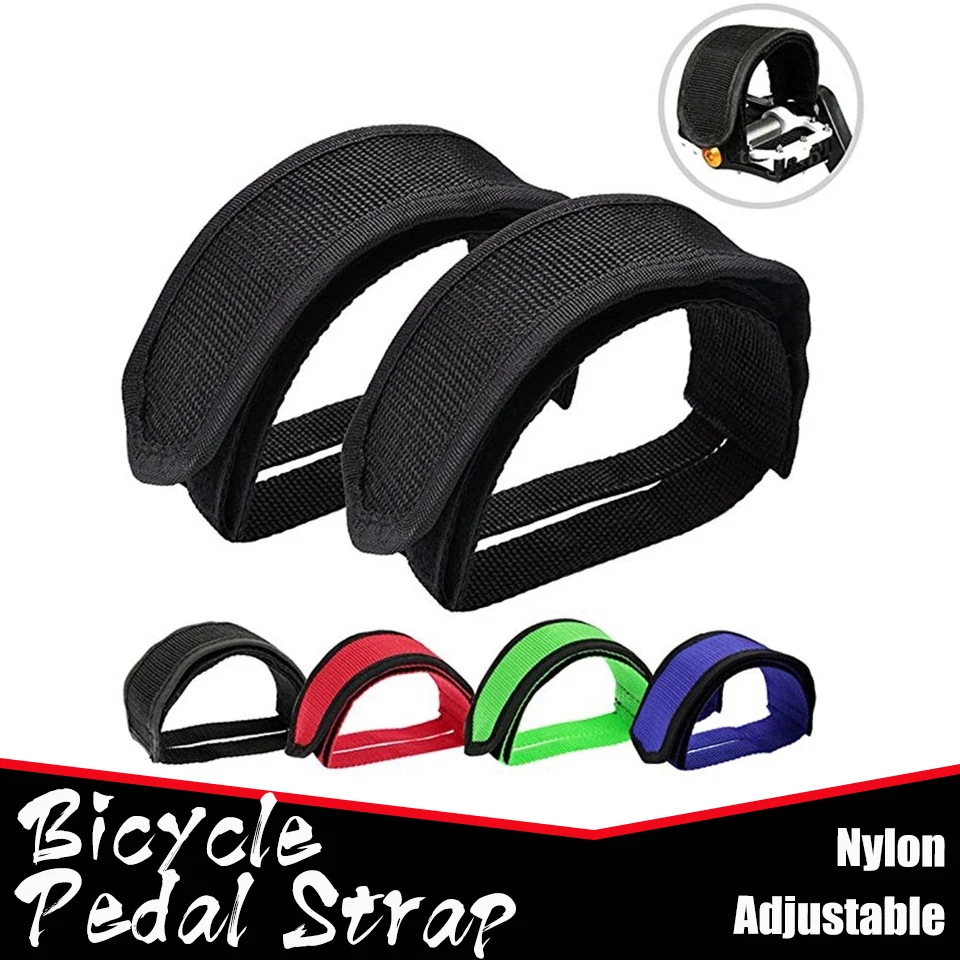 1pair Nylon Bicycle Pedal Straps Toe Clip Foot Strap Belt Adhesivel Bicycle Pedal Tape Fixed Gear Bike Cycling Cover