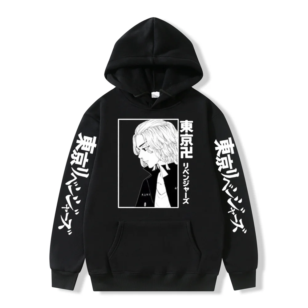 Tokyo Revengers Anime Hoodies Cosplay Mikey Print Men Women Sweatshirts Pullovers Casual Oversized Pockets Hooded Sweater Top