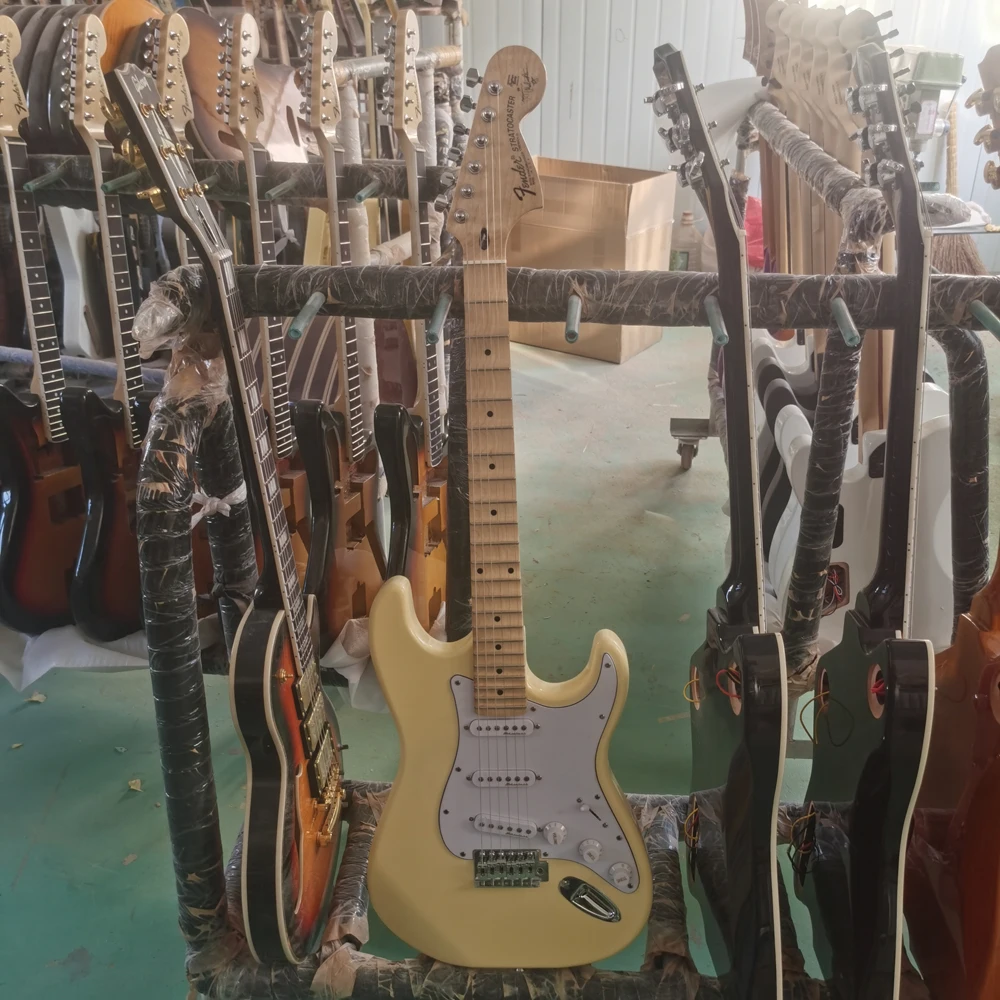 

ZAKK Electric Guitar OEM, Yellow and white circle lollipops guitar, multi-color optional, accept custom