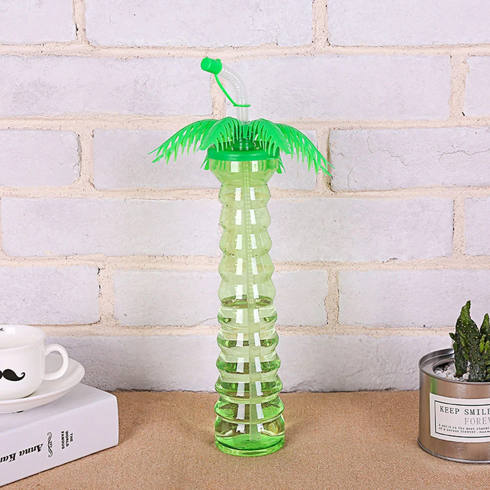 

5 Pcs Coconut Tree Shape Bottle Clear Drinking Glasses Smoothie Cup Palm Child Tumblers Kids