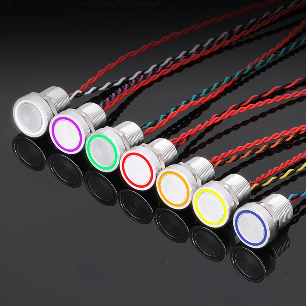 

ABILKEEN 12 мм 1НО пьезоэлектрический переключатель из нержавеющей стали с функцией мгновенного/фиксации 2A DC3 ~ 24 В IP68 водонепроницаемый переключатель светодиодный светильник