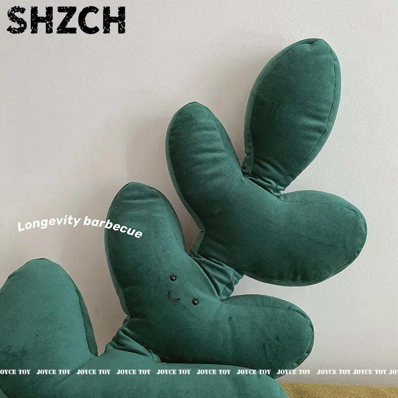 Фото Декоративная подушка MOMO-almohadadsofa в скандинавском стиле Ins, с поддержкой для спины в форме черепахи, для гостиной, спальни, зеленая, с рисунком листьев. №2