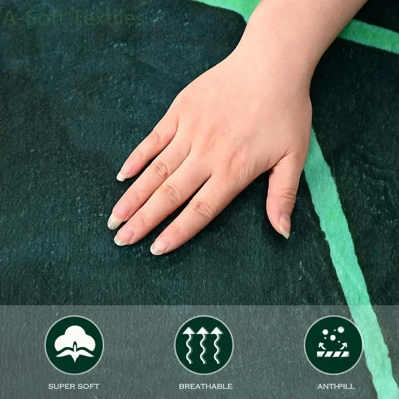 Теплое коралловое флисовое одеяло с гигантским листом для кровати супермягкое