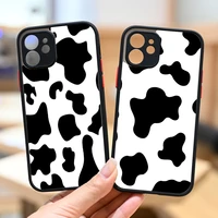 new white black cow symbol pattern print phone case cover for iphone 13 12 pro max 6 7 8 plus x xs xr 11 pro se back cover case