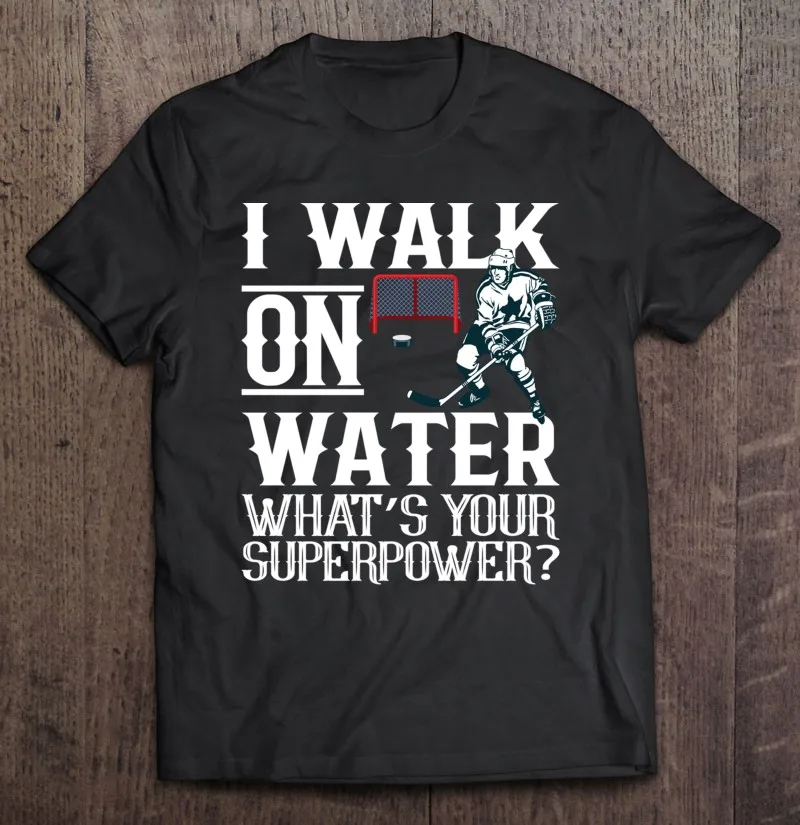

Мужская и женская футболка I Walk On Water, Молодежный пуловер для хоккея с шайбой, футболки, футболки оверсайз, Мужская одежда, Винтажная футболка...
