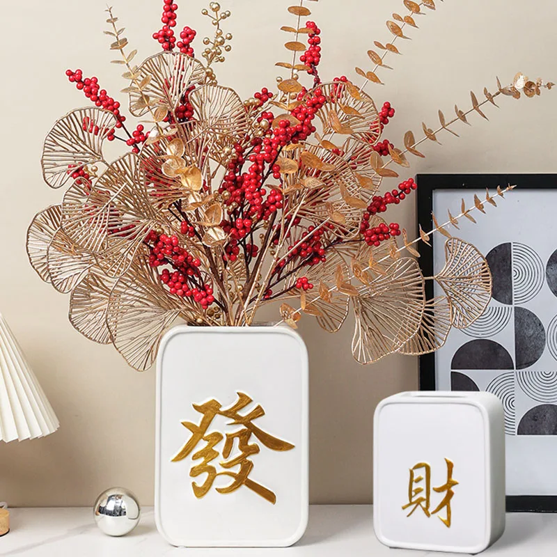 

Vases Nordic Ceramic Rich Vase Decoration Living Room ваза Flower Ornaments Porch Dining Table TV Cabinet Home Decoration Vases