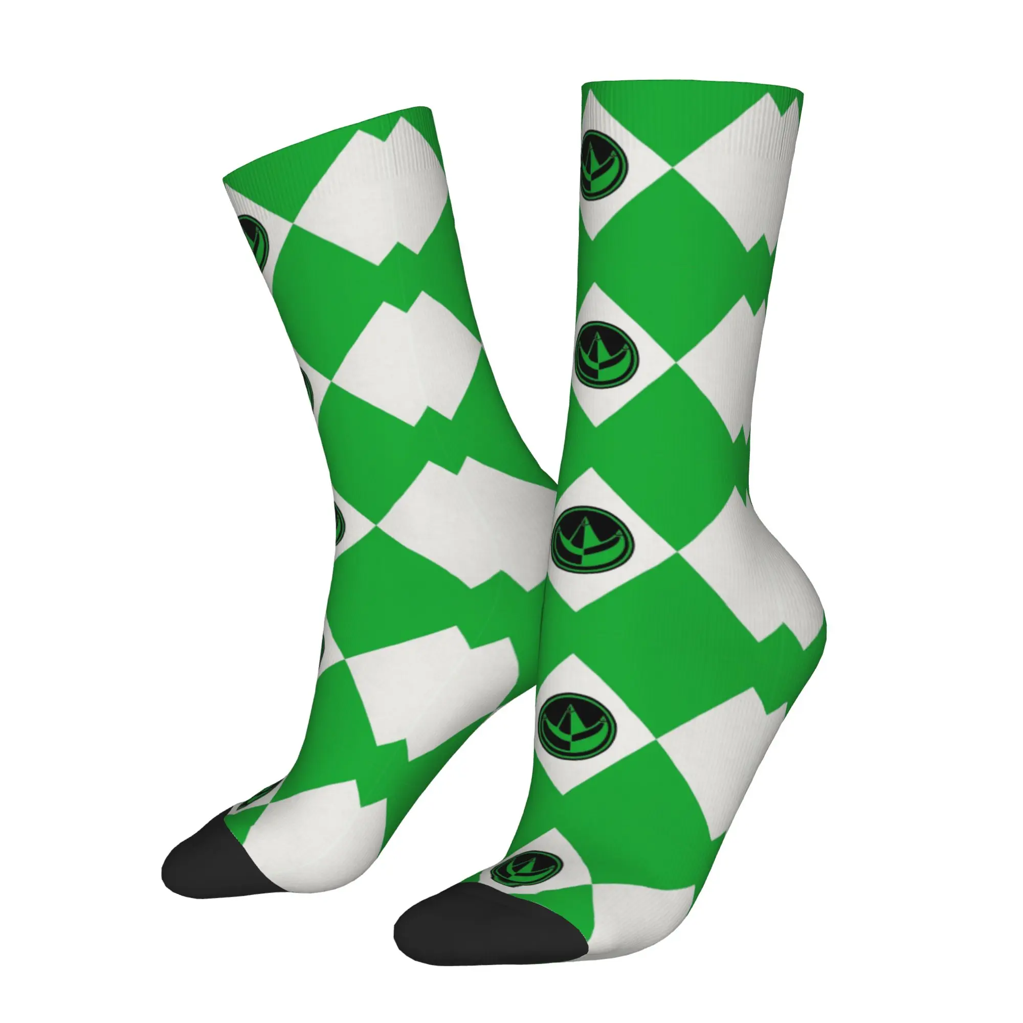 Фото Модные мужские носки Harajuku Green Coin Sock из полиэстера, спортивные женские носки Power R-Ranger, весна-лето-осень-зима №2