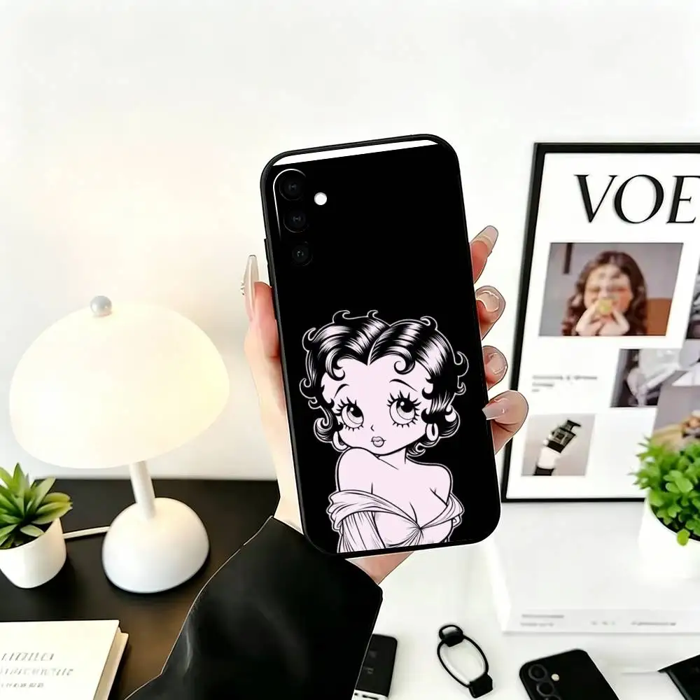 Фото Чехол для телефона B-Betty Cute B-Boops для Samsung Galaxy A73, A72, A71, A70, A53, A52, A51, мягкий силиконовый черный чехол №4