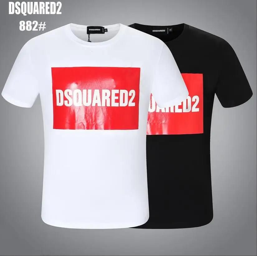 

22 FW Summer 1964 Dsquared2 Men/WomenHip-Hop Round Neck Short-Sleeved T-shirt Cotton Locomotive Letter Printing Casual Tee