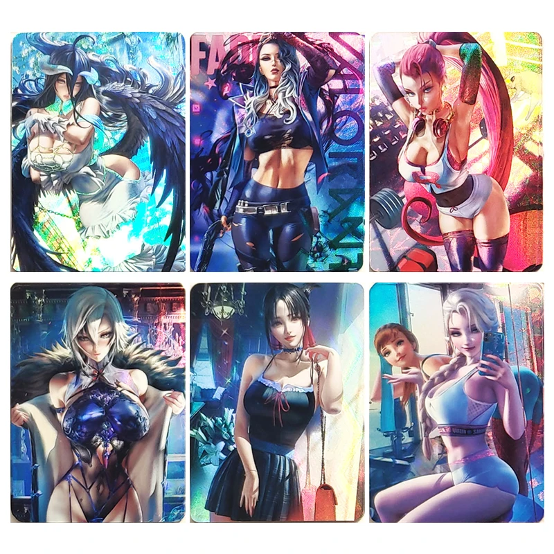 

Goddess Story albedo Anya Forger rare Bronzing Anime characters Collection flash card Cartoon toys Christmas Birthday gift