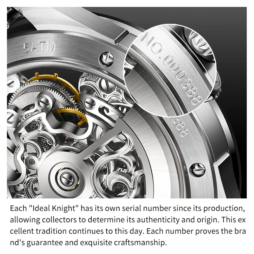 Фото Часы IDEAL KNIGHT 6808 Tourbillon, лимитированная серия, синие, с дизайном «Земля», официальный бренд, роскошные автоматические механические мужские часы №5