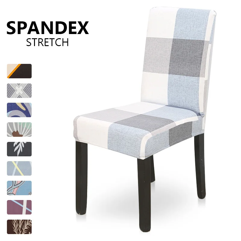 Накидки на стулья для столовой комнаты из эластичного спандекса со стрейчем для стульев кухни, офиса, письменного стола в скандинавском стиле.