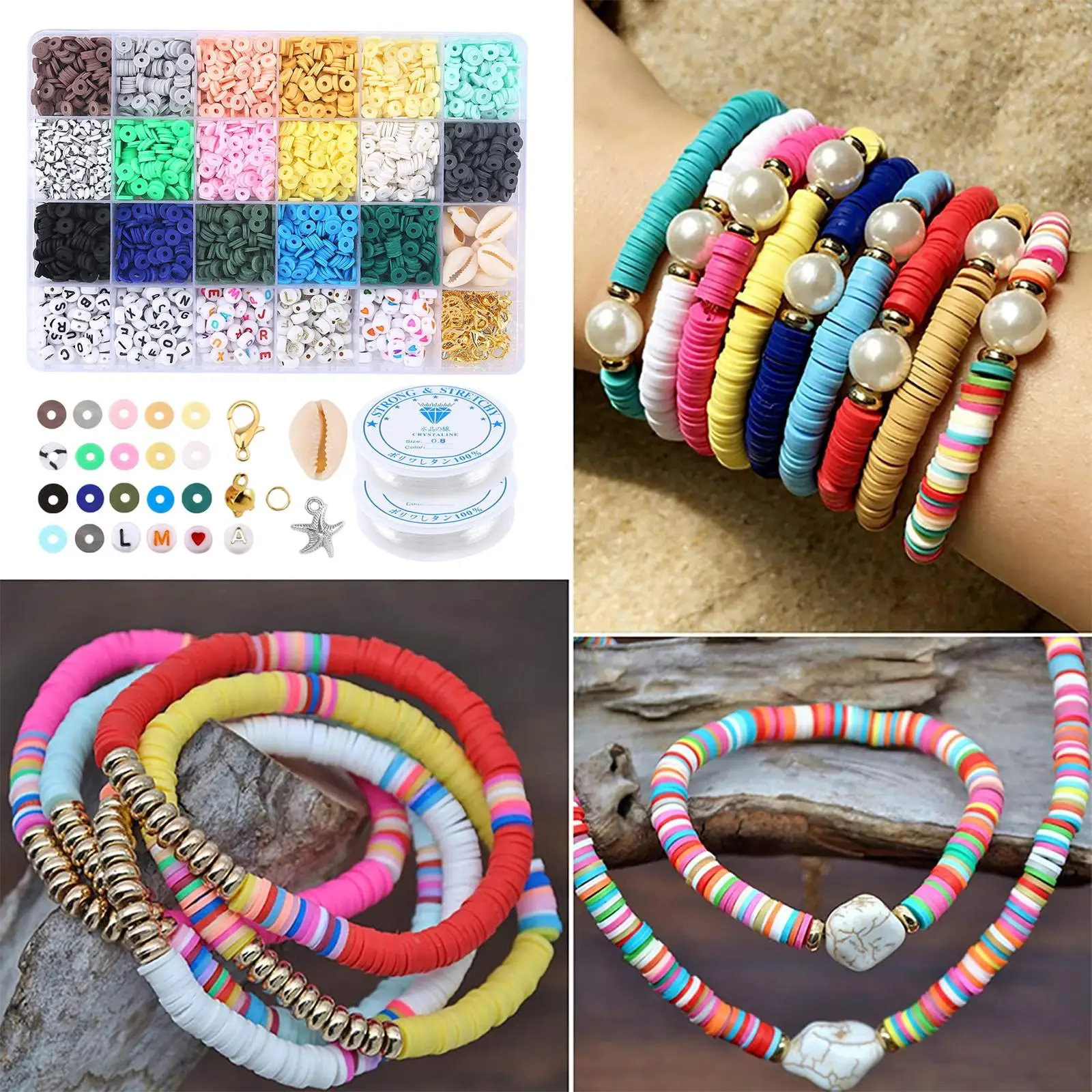 

3mm Polymer Clay Beads Set Accessories Craft Supplies DIY Bracelets Beading