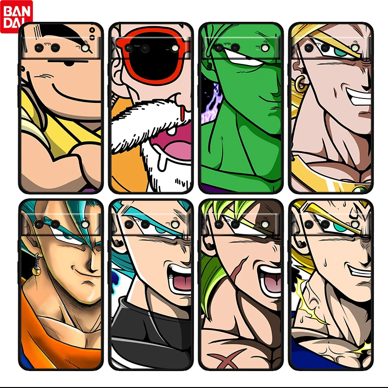 

Dragon Ball Goku Vegeta Face For Google Pixel 6 6a 6Pro 5 5a 4 4a XL 5G Black Soft Phone Case Silicone Cover Fundas Coque Capa