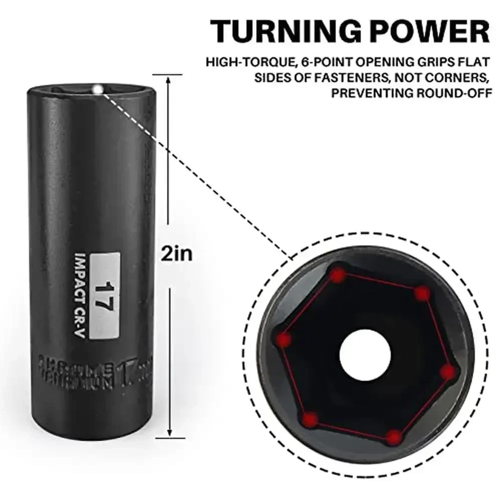 Набор ударных головок из 49 предметов привод 3/8 дюйма SAE/Metric Deep/Shallow 6-точечные