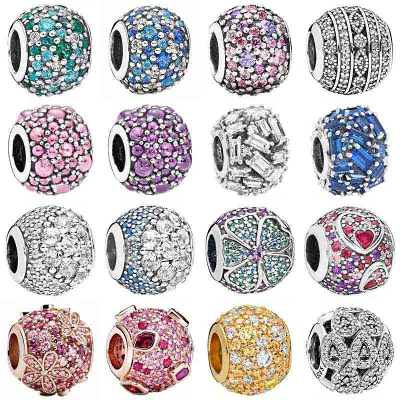 

Mosaic Ball Blue & Clear Chiselled Elegance Droplet Charm 925 Sterling Silver Beads Fit Bracelet DIY Jewelry