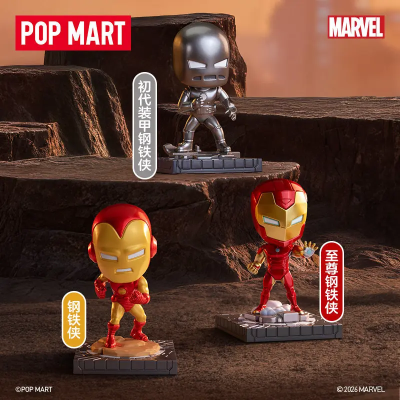 Фото Новая коллекционная фигурка Pop Mart Marvel Ironman A Journey Through Armors Series в слепой коробке, декор для рабочего стола, подарок для мальчиков №3