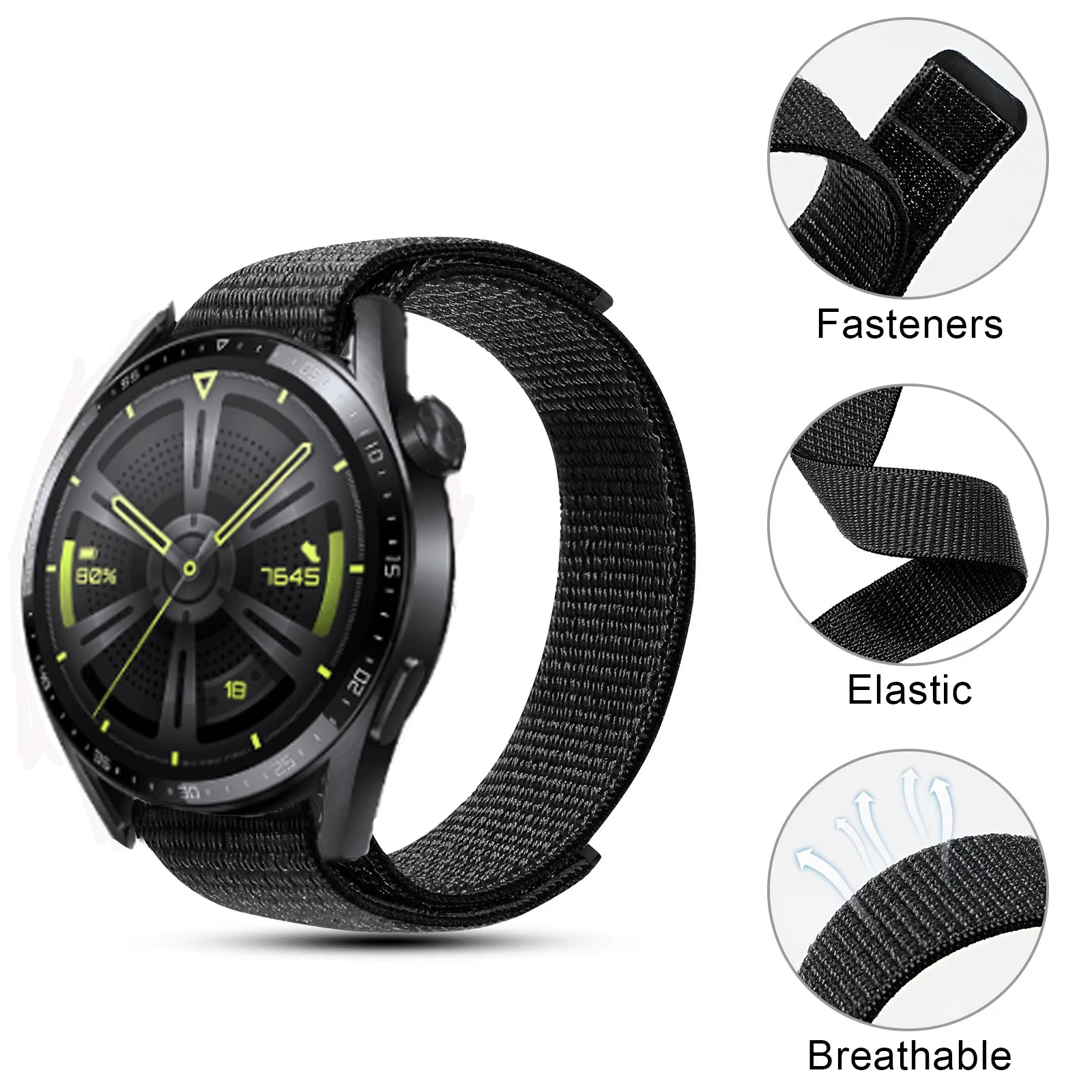 

For Huawei GT 2/GT 3 42mm 46mm Wrist Bracelet 20mm 22mm Nylon Loop Sport Strap For Huawei Watch 3/3 Pro/GT Runner Watchband