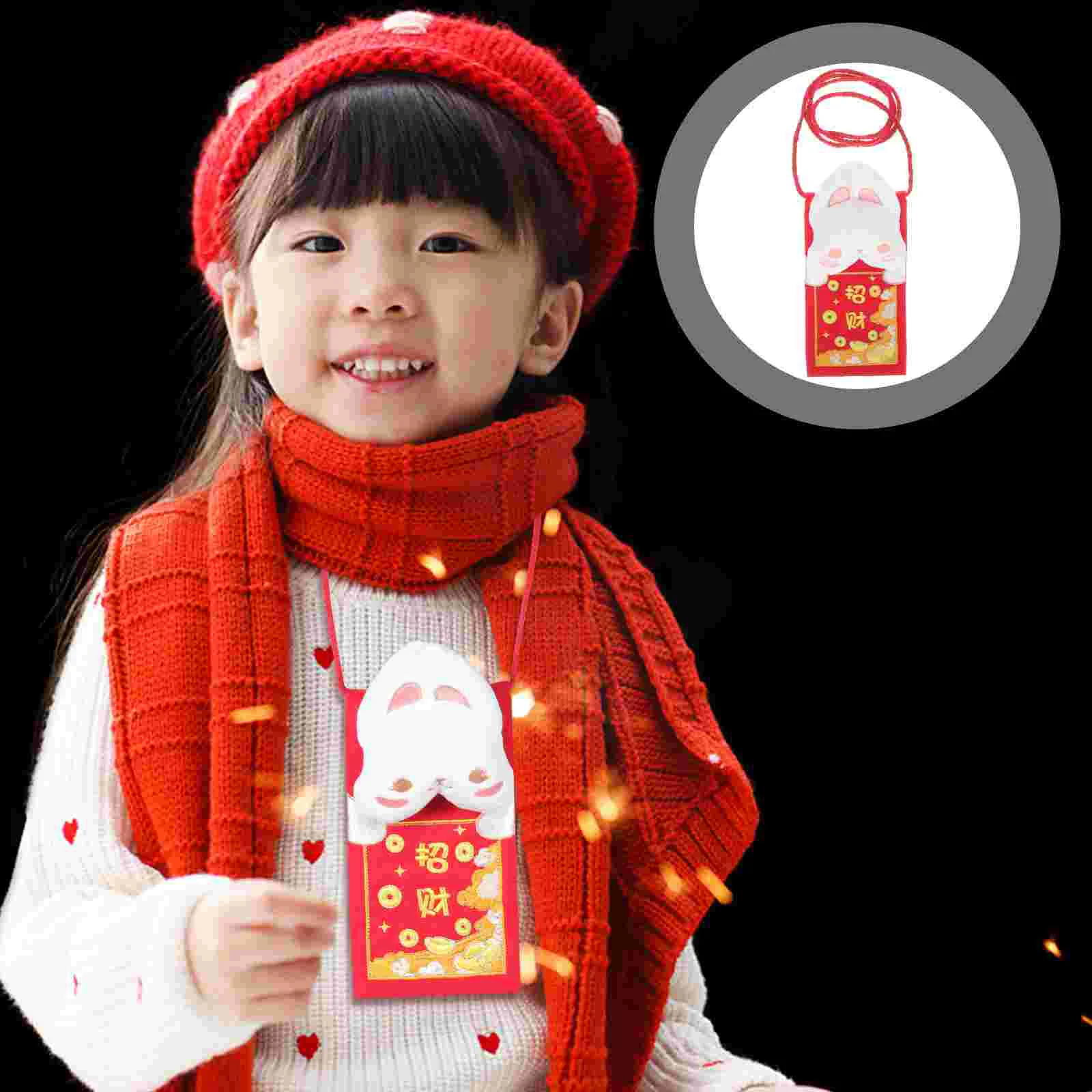 

Red Year Money Envelope Envelopes New Chinese Pocket Rabbit 2023 Packets Hong Bao Packet Festival Springbody Bags Cash Cross