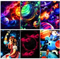 new unique 5d diamond painting colorful planet diy diamond embroidery square round full diamond crossstitch suite home bedroom