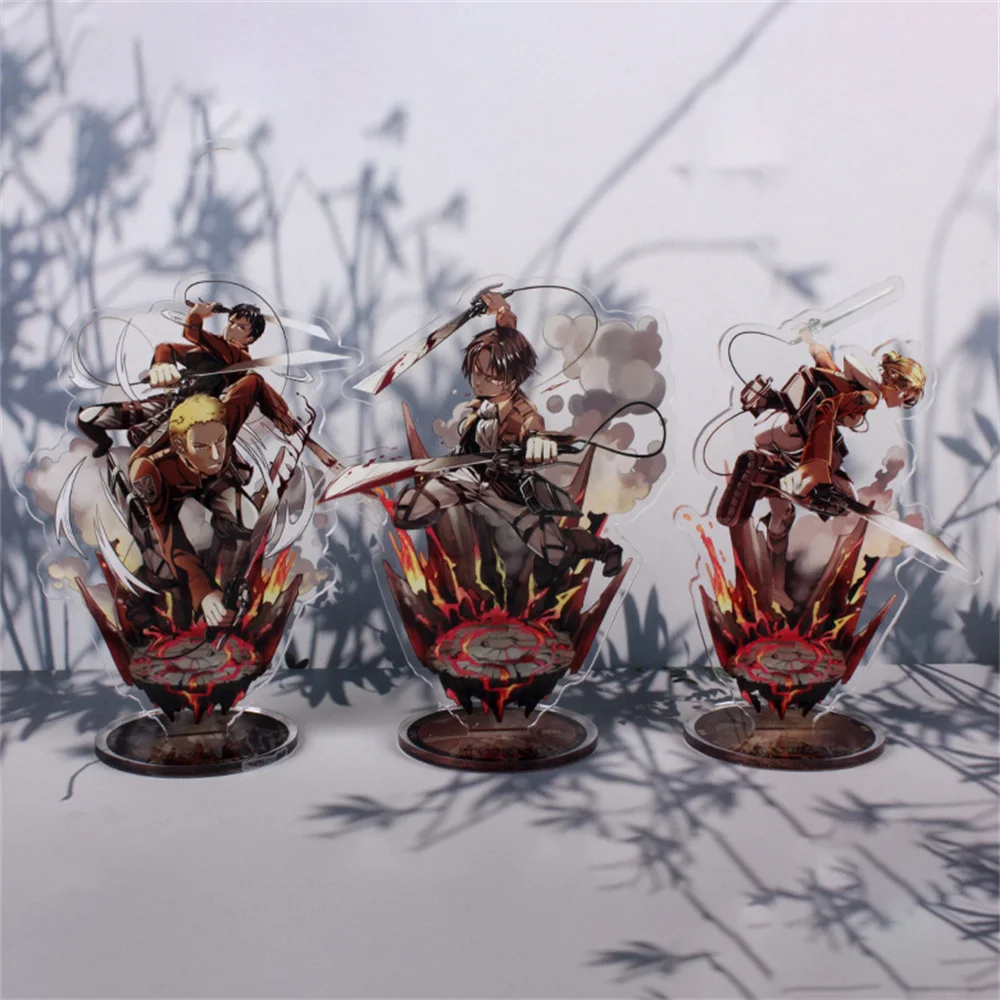 

Attack On Titan Anime Figures Levi·Ackerman Eren Mikasa Action Figure Kids Toys Acrylic Model Desk Decoration Standing Sign