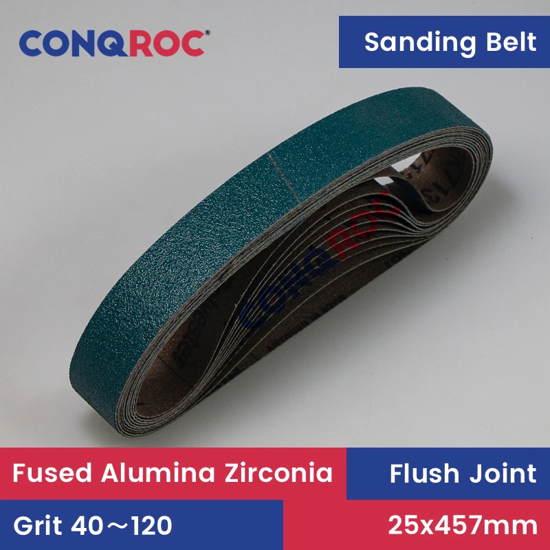 10 шт., шлифовальные ленты 25x457 мм, плавленый глинозем, цирконий, абразивные ленты 1 x 18 дюймов, P40 ~ 120