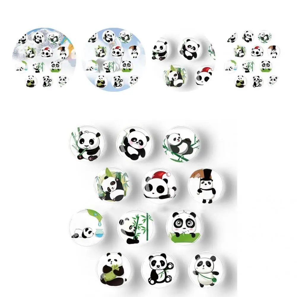 

Яркое выражение, 12 шт., красивая милая панда, магнитная наклейка, очаровательный магнит для холодильника, широкое применение для шкафов