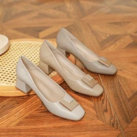 fashion mid heel pumps for women office shoes sofe 4 5cm heel platform ladies dress high heels chunky heel springautumn shoes